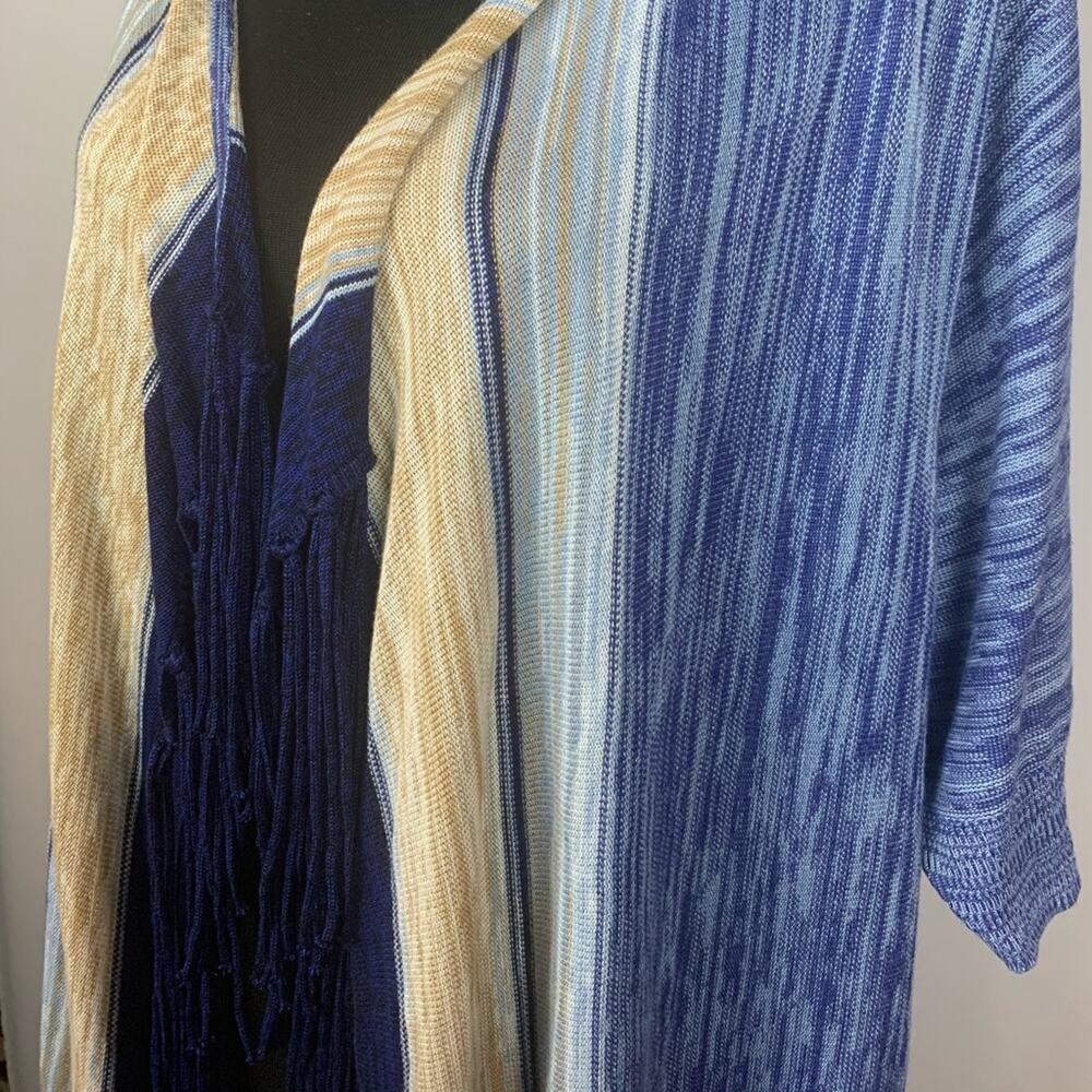 Ruby Rd. Fringe Open Cardigan Sweater L NWT - Picture 3 of 10